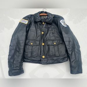 Vintage Chicago Police Leather Jacket, large, great condition !!